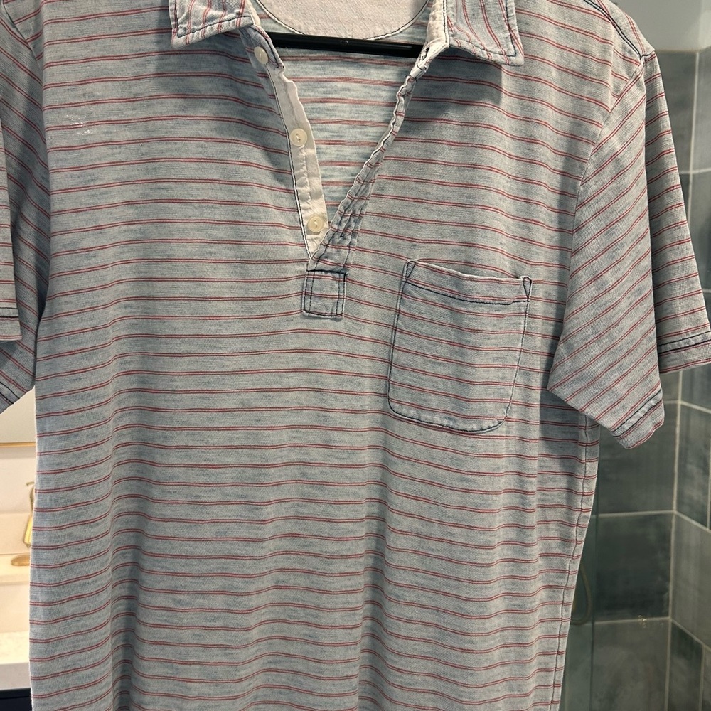 Faherty Casual Striped Shirt in Blue and Pink